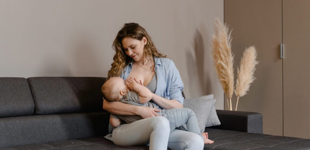 Women demonstrating breastfeeding hacks